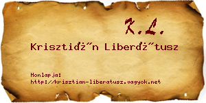 Krisztián Liberátusz névjegykártya